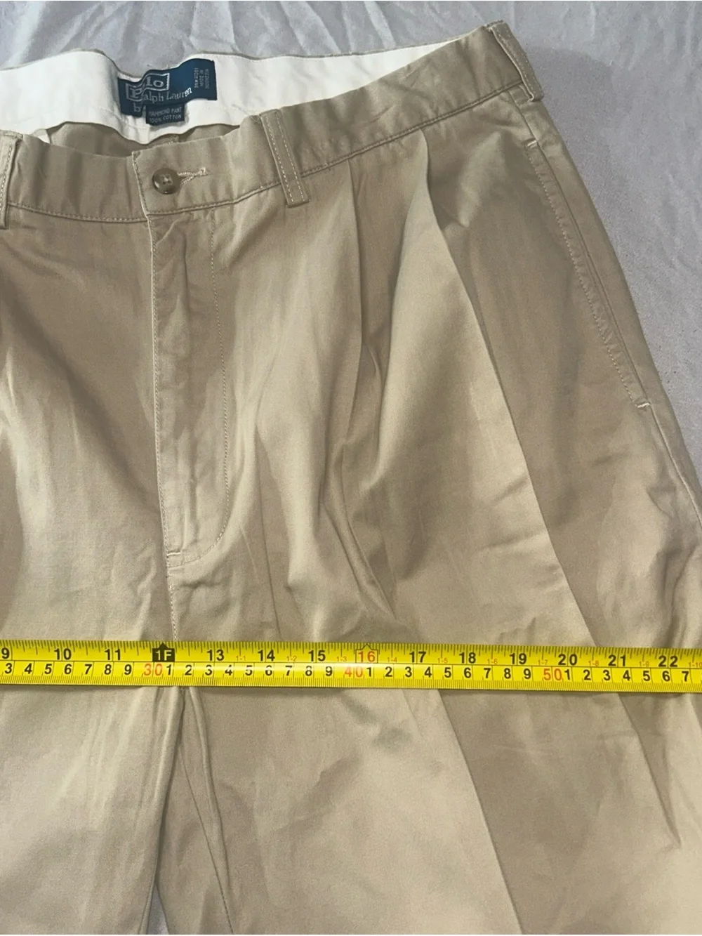 Polo Ralph Lauren Chino Pants Classic Fit Beige Mens 36/30 Basic Preppy Academic